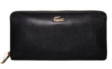 Carteira LACOSTE couro texturizado preto marinho com zíper 4x8 comprar usado  Enviando para Brazil