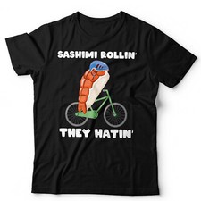 Camiseta unissex e infantil Sashimi Rollin They Hatin comida sushi foodie ciclismo engraçado comprar usado  Enviando para Brazil