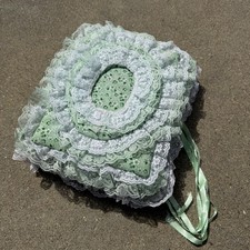 Álbum de fotos de encaje con volantes de tela de colección años 80 álbum de recortes cabaña encaje carpeta de boda segunda mano  Embacar hacia Mexico