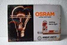 Vintage Osram Lâmpadas Tubos Publicidade Placa de Estanho Litho A Gec Associate Collectib"1 comprar usado  Enviando para Brazil