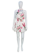 Usado, Mini vestido curto LoveShackFancy feminino estampado floral halter branco algodão P 4 comprar usado  Enviando para Brazil