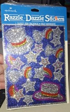 Adesivos vintage Hallmark Razzle Dazzle brilhante chapéus arco-íris estrelas EM PACOTE comprar usado Adesivos vintage Hallmark Razzle Dazzle brilhante chapéus arco-íris estrelas EM PACOTE comprar usado  Enviando para Brazil
