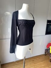 PAWILON IPSE VINTAGE STRETCH CZARNY TOP DIAMENTOWY DETAL MADE IN ITALY 75% WISKOZA na sprzedaż  Wysyłka do Poland