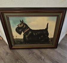 Usado, Pintura de cachorro Paul Stagg Scottie Scottish Terrier, moldura vintage comprar usado  Enviando para Brazil