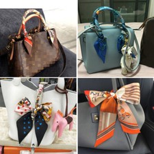 Cachecol feminino envoltório fita cabelo bolsa alça pescoço utensílios de cabeça acessórios 100% seda, usado comprar usado  Enviando para Brazil