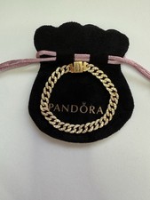 Usado, Pulseira de corrente cubana folheada a ouro 14K PANDORA 563008C01 6 polegadas comprar usado  Enviando para Brazil
