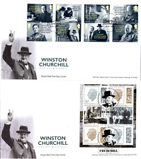 JUEGO DE SELLOS CHURCHILL 2024 GB + PANEL PRESTIGIO FDC PAR WOODSTOCK Pmk BONITO 30.11.24 segunda mano  Embacar hacia Argentina