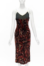 Vestido slip bordado de veludo vermelho redemoinho VOYAGE INVEST IN THE ORIGINAL LONDON comprar usado  Enviando para Brazil