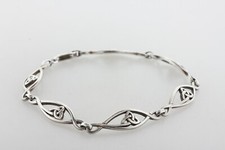 Usado, Pulseira Solvar Vintage Prata Esterlina 925 Celta Triquetra Trinity Knot 7,5" comprar usado  Enviando para Brazil