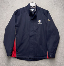 Jaqueta Ryder Cup Masculina Grande Azul Medinah 2012 PGA Cortador de Golfe Buck Zíper Completo Forrado comprar usado  Enviando para Brazil