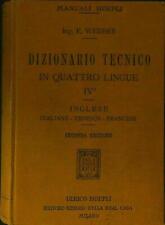 Dizionario tecnico quattro usato  Italia