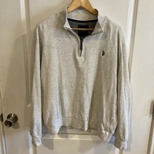 Suéter pulôver masculino grande marfim carne pônei EUA Polo Assn Ralph Lauren 1/4 zíper comprar usado  Enviando para Brazil