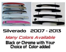 Sobreposições de maçaneta de porta personalizadas pretas ou cromadas 2007-2013 Chevy Silverado U PICK CLR comprar usado  Enviando para Brazil