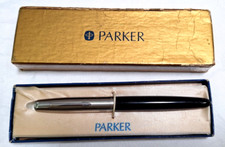 CANETA TINTEIRO VINTAGE EUA PARKER Super 21 tampa de barril preta aço "f" comprar usado  Enviando para Brazil