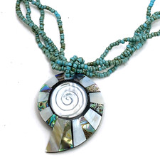 Boho necklace abalone for sale  Citra