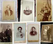 Lote de 7 fotografias antigas estúdio gabinete casal mulher homem fotografia instantânea, usado comprar usado  Enviando para Brazil