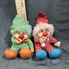 Palhaço Applause vintage 1983 1 verde e 1 vermelho com dedo sugador de bolinhas brancas, usado comprar usado  Enviando para Brazil