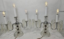 pair vintage lamps chrome for sale  Waterville