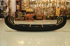 Escultura antiga de canoa de madeira barco artesanato indiano Kerala decoração vintage para casa comprar usado  Enviando para Brazil