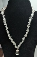 Colar de quartzo transparente 18" com gota de quartzo 1" comprar usado  Enviando para Brazil