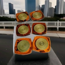  Juego de 6 posavasos vintage Lucite Tortuga Shell centro podrido segunda mano  Embacar hacia Mexico