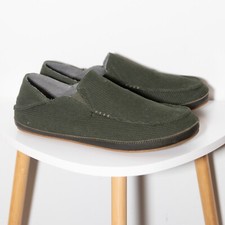 Chinelos OluKai Moloa 'Ie verde havaiano veludo slip on sapatos masculinos tamanho 12 comprar usado  Enviando para Brazil