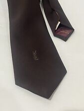Gravata masculina YVES SAINT LAURENT marrom sólido com logotipo frontal (Paris/Nova York) comprar usado  Enviando para Brazil