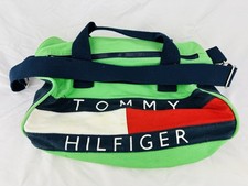 Bolsa de ginástica vintage Tommy Hilfiger verde logotipo bloco bandeira pernoite comprar usado  Enviando para Brazil