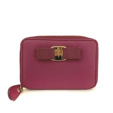 Carteira Salvatore Ferragamo Vara fita couro zíper moeda roxa/7BH1656 comprar usado  Enviando para Brazil