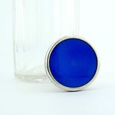 Antique Sterling Silver Guilloche Enamel Cut Glass Perfume Scent Flask Bottle. A comprar usado  Enviando para Brazil