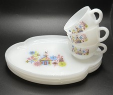 Conjunto de copos vintage de vidro leitoso federal raro chalé década de 1950 6 peças, usado comprar usado  Enviando para Brazil