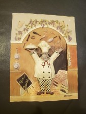 Usado, Placa de arte de parede vintage Riggsbee chef italiano 3D resina azulejo “Bon Appetit”  comprar usado  Enviando para Brazil