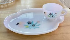 Prato de lanche vintage Federal Glass Atomic Flower com xícara de chá comprar usado  Enviando para Brazil