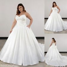 Vestidos de noiva sem alças plus size cetim com bolso curvado linha A vestidos de noiva comprar usado  Enviando para Brazil