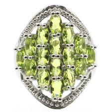 Usado, Lindos anéis de prata peridoto verde branco CZ joias da moda 6,0  comprar usado  Enviando para Brazil