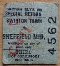 Railway ticket swinton for sale  MARKET DRAYTON