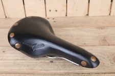 Brooks Swift selim de couro preto rebites de cobre vintage retrô bicicleta de corrida de estrada, usado comprar usado  Enviando para Brazil