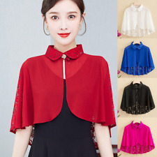 Jaqueta feminina de renda xale de chiffon capa oca bolero capelet noite comprar usado  Enviando para Brazil