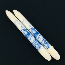 Juego de 2 velas Holanda diseño molino de viento azul holandés cónico sin usar 9 pulgadas segunda mano  Embacar hacia Mexico