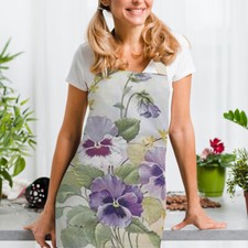 Avental de linho estampado Pansy impermeável cozinha cozinha cozinha casa acessórios (68x55cm) comprar usado  Enviando para Brazil
