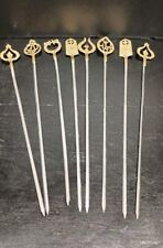 Conjunto de 8 espetos para churrasco vintage turcos de aço inoxidável e latão 16 pol. comprar usado  Enviando para Brazil