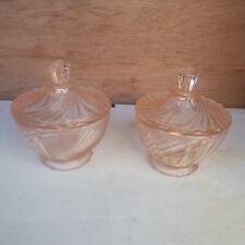 Pink glass dressing for sale  LIVERPOOL