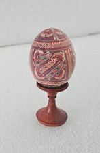 Ręcznie robione i ręcznie malowane Pysanky Easter Egg Ukraina Pisanki na stojaku Drewniane, używany na sprzedaż  Wysyłka do Poland