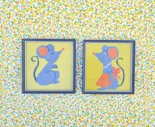 Vintage Retro Ratos Par Crewel Needlepoint Pictures Kitsch comprar usado  Enviando para Brazil