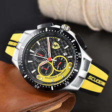 NOVO relógio masculino fórmula 1 Scuderia Ferrari 42mm cronógrafo de luxo silicone vermelho. comprar usado  Enviando para Brazil