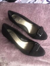 Black wedge shoes for sale  SWINDON