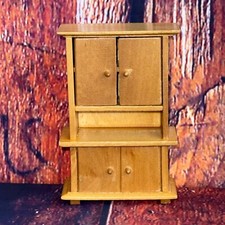 Armário de casa de bonecas vintage armário móveis portas inferiores seladas miniatura marrom, usado comprar usado  Enviando para Brazil