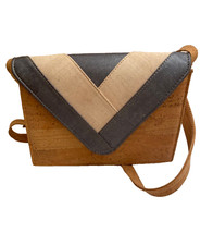 Bolsa tiracolo de ombro de cortiça natural ARTELUSA Portugal azul branca feita à mão. comprar usado  Enviando para Brazil