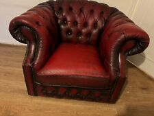 Chesterfield leather red for sale  BARNET