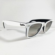 Óculos de sol Ray Ban RB 2140 956/32 branco/preto Wayfarer unissex feito à mão Itália, usado comprar usado  Enviando para Brazil